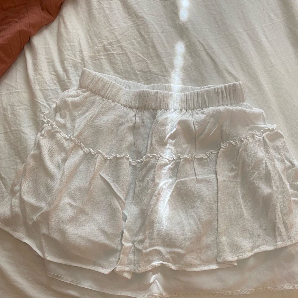 shein white mini skirt